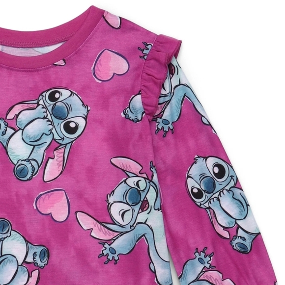 NWT Disney Kids Girl's Long Sleeved Stitch Nightgown Pajamas S 6/6X - Picture 2 of 6